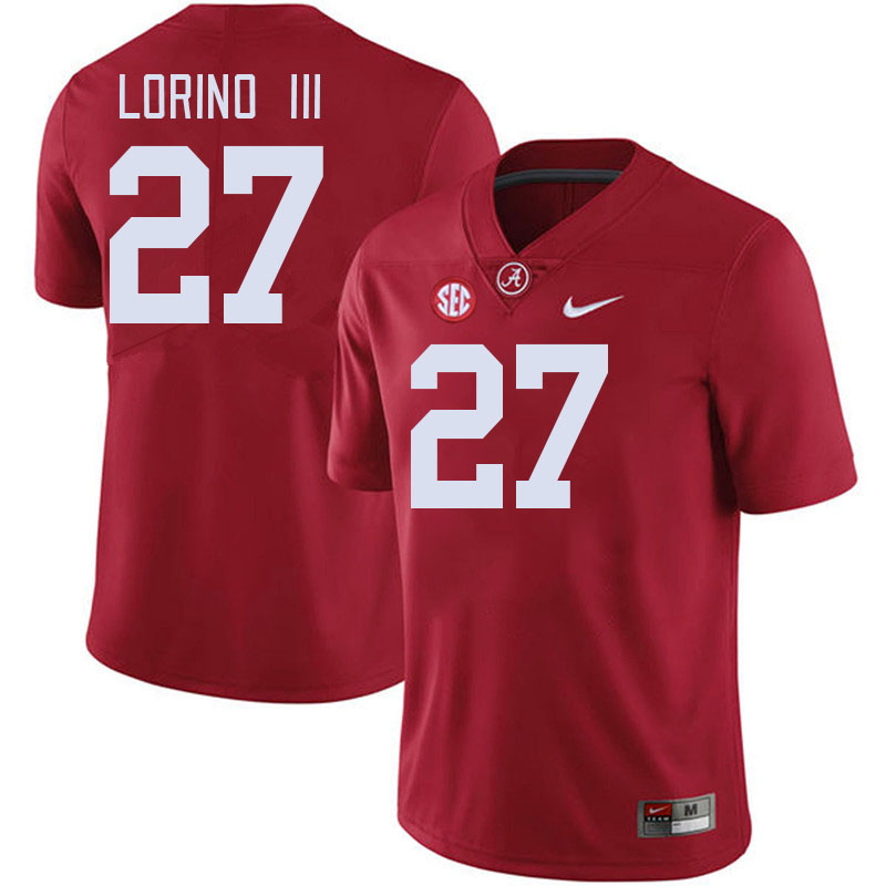 Men #27 Michael Lorino III Alabama Crimson Tide College Football Jerseys Stitched-Crimson